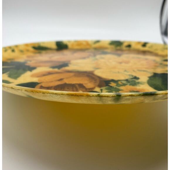 Beautiful Vintage Fiberglass Peonies Serving Tray‎ Earth tone Decor Vintage - Picture 4 of 5